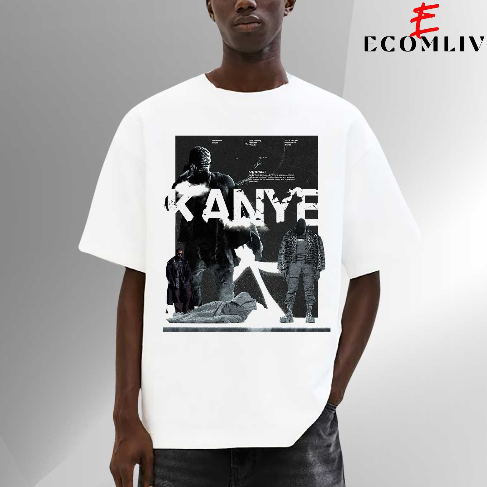 Kanye West Graphic T Shirt, Hip Hop Cultural Outfit